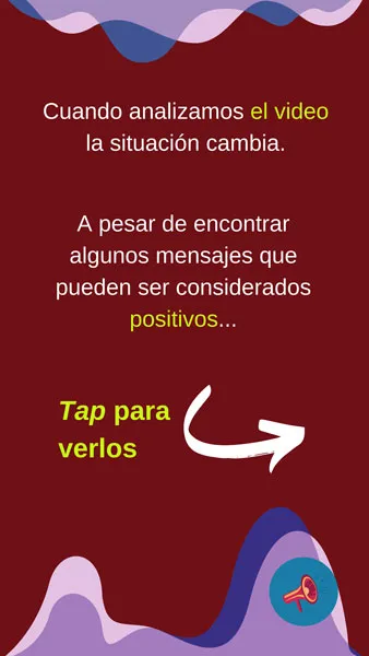 Tarjeta guinda que introduce el análisis del video de «Yo perreo sola» con la invitación «Tap para verlos»