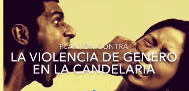 Dos rostros de perfil en el video «Plantón contra la violencia de género en La Candelaria»